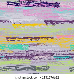 Grunge Stripes chalk vector textures. Seamless pattern old wall. Stripy crayon pencil strokes. Hand drawn pastel. Summer bright stripes, brushes. Horizontal pinstripe endless repeating elements.