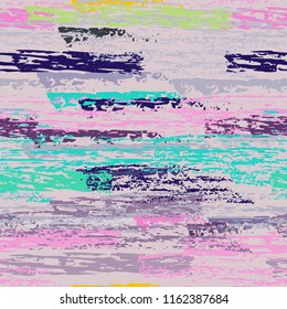 Grunge Stripes chalk vector textures. Seamless pattern old wall. Stripy crayon pencil strokes. Hand drawn pastel. Graffiti bright stripes, brushes. Horizontal pinstripe endless repeating elements.