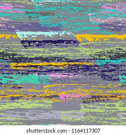 Grunge Stripes chalk vector textures. Seamless pattern old wall. Stripy crayon pencil strokes. Hand drawn pastel. Graffiti bright stripes, brushes. Horizontal pinstripe endless repeating elements.
