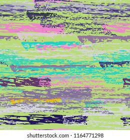 Grunge Stripes chalk vector textures. Seamless pattern old wall. Stripy crayon pencil strokes. Hand drawn pastel. Graffiti bright stripes, brushes. Horizontal pinstripe endless repeating elements.