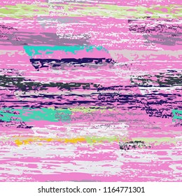 Grunge Stripes chalk vector textures. Seamless pattern old wall. Stripy crayon pencil strokes. Hand drawn pastel. Graffiti bright stripes, brushes. Horizontal pinstripe endless repeating elements.
