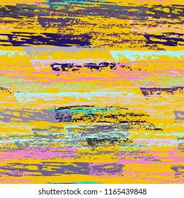 Grunge Stripes chalk vector textures. Seamless pattern old wall. Stripy crayon pencil strokes. Hand drawn pastel. Graffiti bright stripes, brushes. Horizontal pinstripe endless repeating elements.