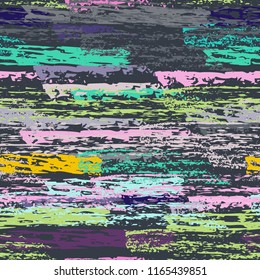 Grunge Stripes chalk vector textures. Seamless pattern old wall. Stripy crayon pencil strokes. Hand drawn pastel. Graffiti bright stripes, brushes. Horizontal pinstripe endless repeating elements.