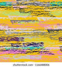 Grunge Stripes chalk vector textures. Seamless pattern old wall. Stripy crayon pencil strokes. Hand drawn pastel. Graffiti bright stripes, brushes. Horizontal pinstripe endless repeating elements.