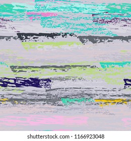 Grunge Stripes chalk vector textures. Seamless pattern old wall. Stripy crayon pencil strokes. Hand drawn pastel. Graffiti bright stripes, brushes. Horizontal pinstripe endless repeating elements.