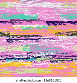 Grunge Stripes chalk vector textures. Seamless pattern old wall. Stripy crayon pencil strokes. Hand drawn pastel. Graffiti bright stripes, brushes. Horizontal pinstripe endless repeating elements.