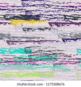 Grunge Stripes chalk vector textures. Seamless pattern old wall. Stripy crayon pencil strokes. Hand drawn pastel. Graffiti bright stripes, brushes. Horizontal pinstripe endless repeating elements.