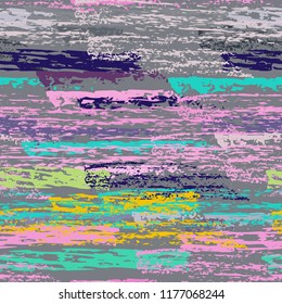 Grunge Stripes chalk vector textures. Seamless pattern old wall. Stripy crayon pencil strokes. Hand drawn pastel. Graffiti bright stripes, brushes. Horizontal pinstripe endless repeating elements.