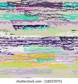 Grunge Stripes chalk vector textures. Seamless pattern old wall. Stripy crayon pencil strokes. Hand drawn pastel. Graffiti bright stripes, brushes. Horizontal pinstripe endless repeating elements.