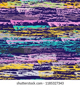 Grunge Stripes chalk vector textures. Seamless pattern old wall. Stripy crayon pencil strokes. Hand drawn pastel. Graffiti bright stripes, brushes. Horizontal pinstripe endless repeating elements.