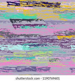 Grunge Stripes chalk vector textures. Seamless pattern old wall. Stripy crayon pencil strokes. Hand drawn pastel. Graffiti bright stripes, brushes. Horizontal pinstripe endless repeating elements.
