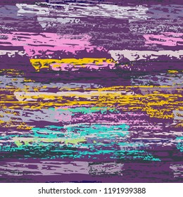 Grunge Stripes chalk vector textures. Seamless pattern old wall. Stripy crayon pencil strokes. Hand drawn pastel. Graffiti bright stripes, brushes. Horizontal pinstripe endless repeating elements.