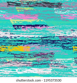 Grunge Stripes chalk vector textures. Seamless pattern old wall. Stripy crayon pencil strokes. Hand drawn pastel. Graffiti bright stripes, brushes. Horizontal pinstripe endless repeating elements.