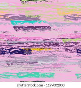 Grunge Stripes chalk vector textures. Seamless pattern old wall. Stripy crayon pencil strokes. Hand drawn pastel. Graffiti bright stripes, brushes. Horizontal pinstripe endless repeating elements.
