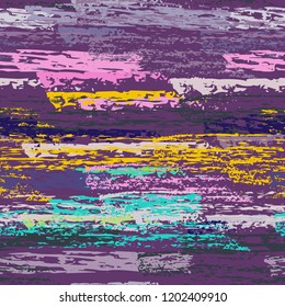 Grunge Stripes chalk vector textures. Seamless pattern old wall. Stripy crayon pencil strokes. Hand drawn pastel. Graffiti bright stripes, brushes. Horizontal pinstripe endless repeating elements.