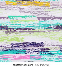 Grunge Stripes chalk vector textures. Seamless pattern old wall. Stripy crayon pencil strokes. Hand drawn pastel. Graffiti bright stripes, brushes. Horizontal pinstripe endless repeating elements.