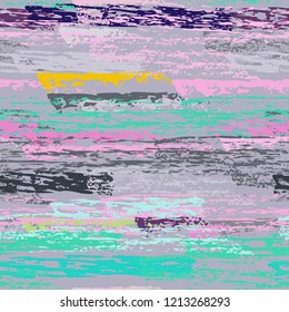Grunge Stripes chalk vector textures. Seamless pattern old wall. Stripy crayon pencil strokes. Hand drawn pastel. Graffiti bright stripes, brushes. Horizontal pinstripe endless repeating elements.