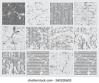 Grunge Stripes Collection. Distressed, Dirty, Scratch Or Grungy Texture. Vector Illustration. 