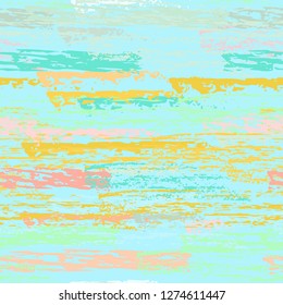 Grunge Stripes Line. Chalk Vector Textures. Seamless Pattern. Stripy Crayon Pencil Strokes. Hand Drawn Pastel. Summer Bright Stripes, Brushes. Horizontal Dirty Pinstripe Endless Repeating Elements.