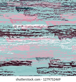 Grunge Stripes Line. Chalk Vector Textures. Seamless Pattern. Stripy Crayon Pencil Strokes. Hand Drawn Pastel. Summer Bright Stripes, Brushes. Horizontal Dirty Pinstripe Endless Repeating Elements.