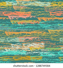 Grunge Stripes Line. Chalk Vector Textures. Seamless Pattern. Stripy Crayon Pencil Strokes. Hand Drawn Pastel. Summer Bright Stripes, Brushes. Horizontal Dirty Pinstripe Endless Repeating Elements.