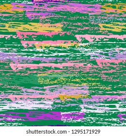 Grunge Stripes Line. Chalk Vector Textures. Seamless Pattern. Stripy Crayon Pencil Strokes. Hand Drawn Pastel. Summer Bright Stripes, Brushes. Horizontal Dirty Pinstripe Endless Repeating Elements.