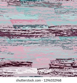 Grunge Stripes Line. Chalk Vector Textures. Seamless Pattern. Stripy Crayon Pencil Strokes. Hand Drawn Pastel. Summer Bright Stripes, Brushes. Horizontal Dirty Pinstripe Endless Repeating Elements.