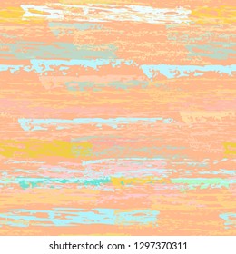Grunge Stripes Line. Chalk Vector Textures. Seamless Pattern. Stripy Crayon Pencil Strokes. Hand Drawn Pastel. Summer Bright Stripes, Brushes. Horizontal Dirty Pinstripe Endless Repeating Elements.