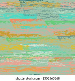 Grunge Stripes Line. Chalk Vector Textures. Seamless Pattern. Stripy Crayon Pencil Strokes. Hand Drawn Pastel. Summer Bright Stripes, Brushes. Horizontal Dirty Pinstripe Endless Repeating Elements.