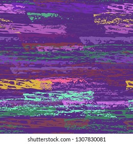 Grunge Stripes Line. Chalk Vector Textures. Seamless Pattern. Stripy Crayon Pencil Strokes. Hand Drawn Pastel. Summer Bright Stripes, Brushes. Horizontal Dirty Pinstripe Endless Repeating Elements.