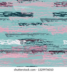 Grunge Stripes Line. Chalk Vector Textures. Seamless Pattern. Stripy Crayon Pencil Strokes. Hand Drawn Pastel. Summer Bright Stripes, Brushes. Horizontal Dirty Pinstripe Endless Repeating Elements.