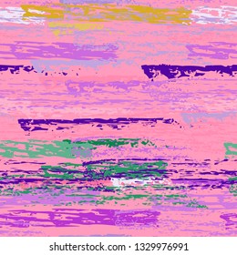 Grunge Stripes Line. Chalk Vector Textures. Seamless Pattern. Stripy Crayon Pencil Strokes. Hand Drawn Pastel. Summer Bright Stripes, Brushes. Horizontal Dirty Pinstripe Endless Repeating Elements.