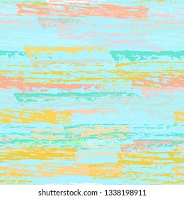 Grunge Stripes Line. Chalk Vector Textures. Seamless Pattern. Stripy Crayon Pencil Strokes. Hand Drawn Pastel. Summer Bright Stripes, Brushes. Horizontal Dirty Pinstripe Endless Repeating Elements.