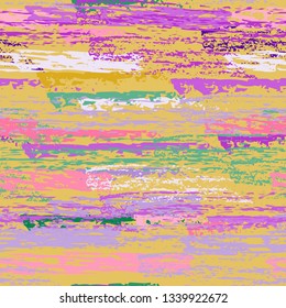 Grunge Stripes Line. Chalk Vector Textures. Seamless Pattern. Stripy Crayon Pencil Strokes. Hand Drawn Pastel. Summer Bright Stripes, Brushes. Horizontal Dirty Pinstripe Endless Repeating Elements.