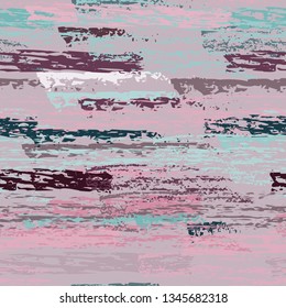 Grunge Stripes Line. Chalk Vector Textures. Seamless Pattern. Stripy Crayon Pencil Strokes. Hand Drawn Pastel. Summer Bright Stripes, Brushes. Horizontal Dirty Pinstripe Endless Repeating Elements.