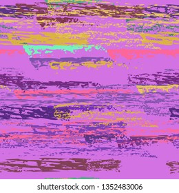 Grunge Stripes Line. Chalk Vector Textures. Seamless Pattern. Stripy Crayon Pencil Strokes. Hand Drawn Pastel. Summer Bright Stripes, Brushes. Horizontal Dirty Pinstripe Endless Repeating Elements.