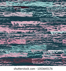 Grunge Stripes Line. Chalk Vector Textures. Seamless Pattern. Stripy Crayon Pencil Strokes. Hand Drawn Pastel. Summer Bright Stripes, Brushes. Horizontal Dirty Pinstripe Endless Repeating Elements.