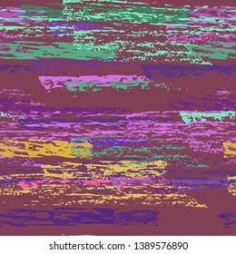 Grunge Stripes Line. Chalk Vector Textures. Seamless Pattern. Stripy Crayon Pencil Strokes. Hand Drawn Pastel. Summer Bright Stripes, Brushes. Horizontal Dirty Pinstripe Endless Repeating Elements.