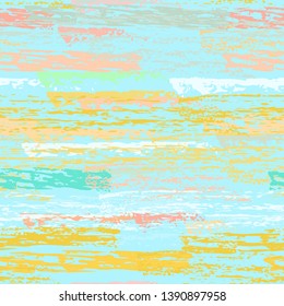 Grunge Stripes Line. Chalk Vector Textures. Seamless Pattern. Stripy Crayon Pencil Strokes. Hand Drawn Pastel. Summer Bright Stripes, Brushes. Horizontal Dirty Pinstripe Endless Repeating Elements.