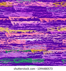 Grunge Stripes Line. Chalk Vector Textures. Seamless Pattern. Stripy Crayon Pencil Strokes. Hand Drawn Pastel. Summer Bright Stripes, Brushes. Horizontal Dirty Pinstripe Endless Repeating Elements.