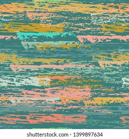 Grunge Stripes Line. Chalk Vector Textures. Seamless Pattern. Stripy Crayon Pencil Strokes. Hand Drawn Pastel. Summer Bright Stripes, Brushes. Horizontal Dirty Pinstripe Endless Repeating Elements.