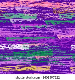 Grunge Stripes Line. Chalk Vector Textures. Seamless Pattern. Stripy Crayon Pencil Strokes. Hand Drawn Pastel. Summer Bright Stripes, Brushes. Horizontal Dirty Pinstripe Endless Repeating Elements.