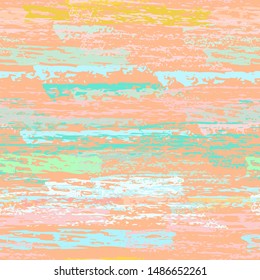 Grunge Stripes Line. Chalk Vector Textures. Seamless Pattern. Stripy Crayon Pencil Strokes. Hand Drawn Pastel. Summer Bright Brushes. Horizontal Dirty Pinstripe Endless Repeating Elements.