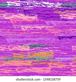Grunge Stripes Line. Chalk Vector Textures. Seamless Pattern. Stripy Crayon Pencil Strokes. Hand Drawn Pastel. Summer Bright Stripes, Brushes. Horizontal Dirty Pinstripe Endless Repeating Elements.