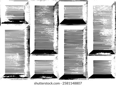 Grunge stripes and lines vector texture background. Abstract overlay. Dirty and damaged backdrop. Vector graphic illustration with transparent white. EPS10.