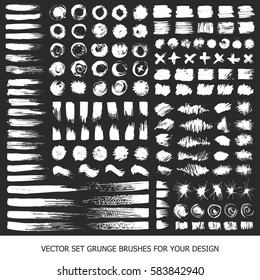 Grunge stripes mega set. Black labels, paint texture. Brush strokes vector. Background handmade design elements.