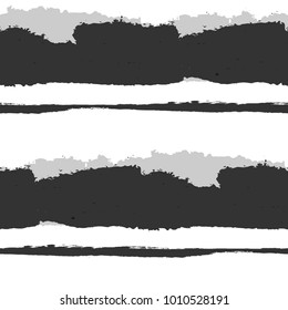 Grunge Stripes. Painted Lines. Texture with Horizontal Dry Brush Strokes. Scribbled Grunge Rapport for Linen, Fabric, Textile. Retro Vector Background