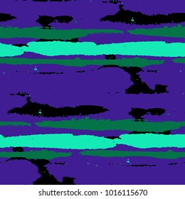 Grunge Stripes. Painted Lines. Texture with Horizontal Brush Strokes. Scribbled Grunge Motif for Cloth, Fabric, Textile. Trendy Vector Background