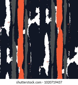 Grunge Stripes. Painted Lines. Texture with Vertical Brush Strokes. Scribbled Grunge Pattern for Sportswear, Fabric, Cloth. Retro Vector Background