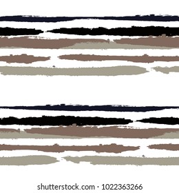 Grunge Stripes. Painted Lines. Texture with Horizontal Dry Brush Strokes. Scribbled Grunge Rapport for Sportswear, Paper, Cloth. Trendy Vector Background with Stripes